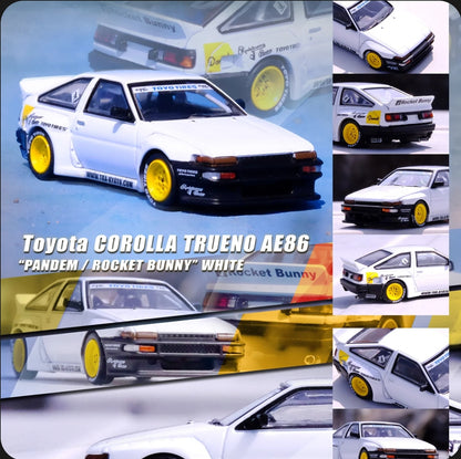 Inno64 Toyota Corolla Sprinter Trueno AE86 "PANDEM / ROCKET BUNNY" in white