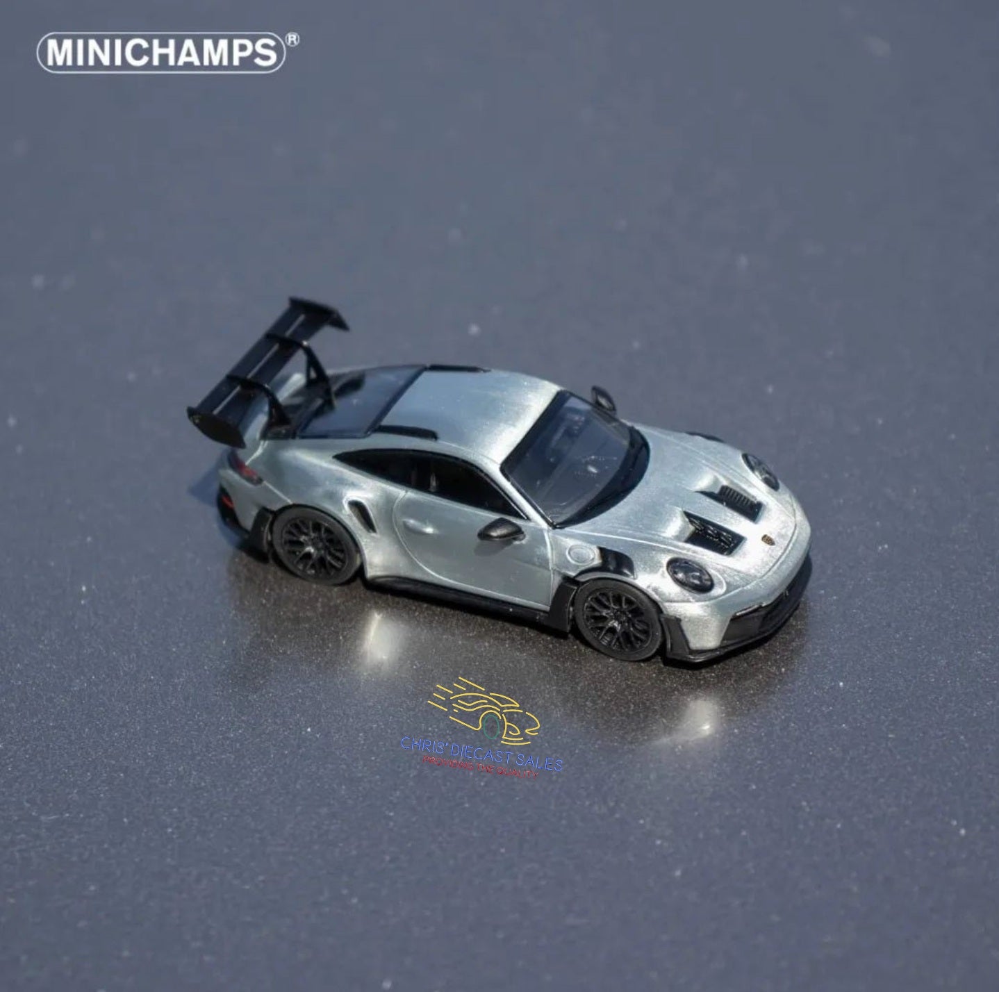 [Pre-Order] Minichamps X CLDC Exclusive Porsche 911 GT3 RS in Raw Silver English Magazine Version 1:64 (MAGAZINE INCLUDED)