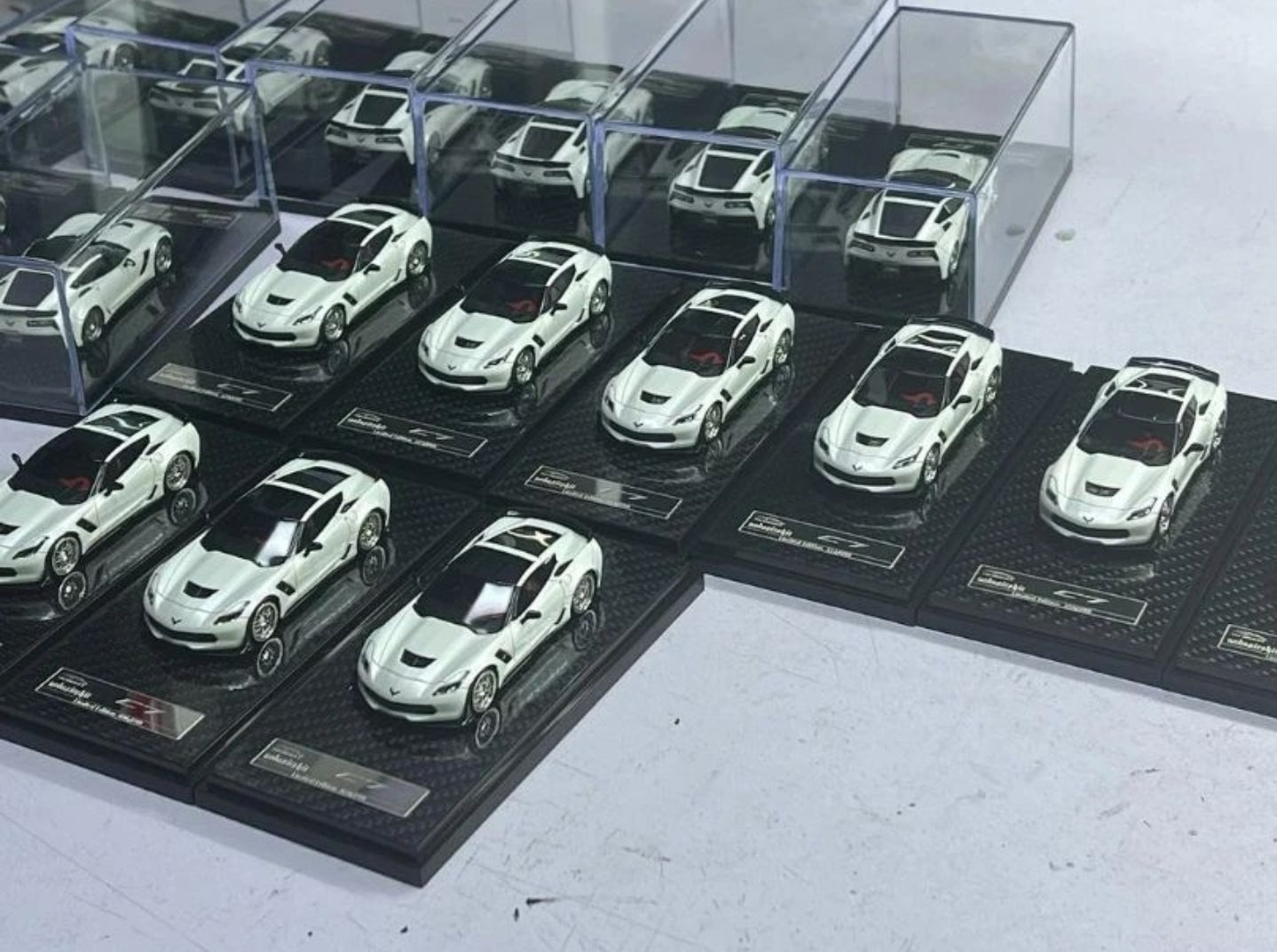 YM Model Chevrolet Corvette C7 bagged In White