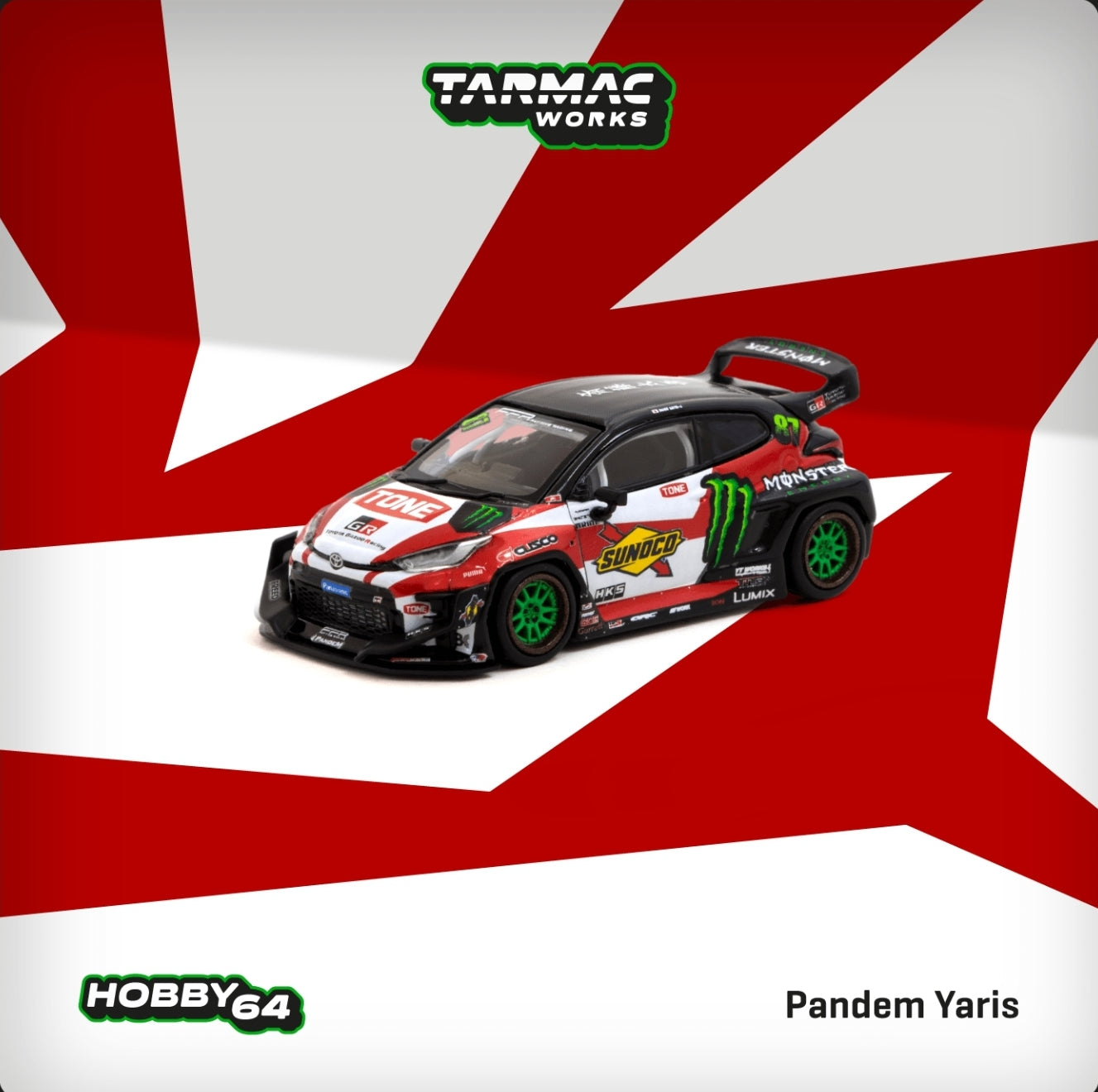 Tarmac Works 1/64 Pandem Toyota Yaris Drift Monster