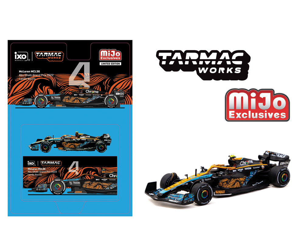 Tarmac Works 1:64 McLaren MCL36 Abu Dhabi Grand Prix 2022 Lando Norris in Red – Global64 – Mijo Exclusives