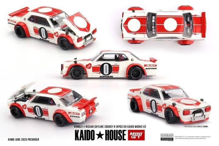 [Pre-Order] Kaido House x Mini GT 1:64 Nissan Skyline 2000GT-R (KPGC10) Kaido Works V2 – White