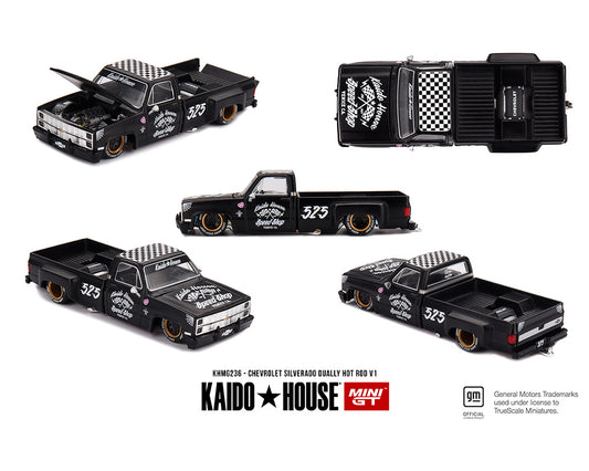 [Pre-Order] Kaido House x Mini GT Chevrolet Silverado Dually Hot Rod V1 – Flat Black