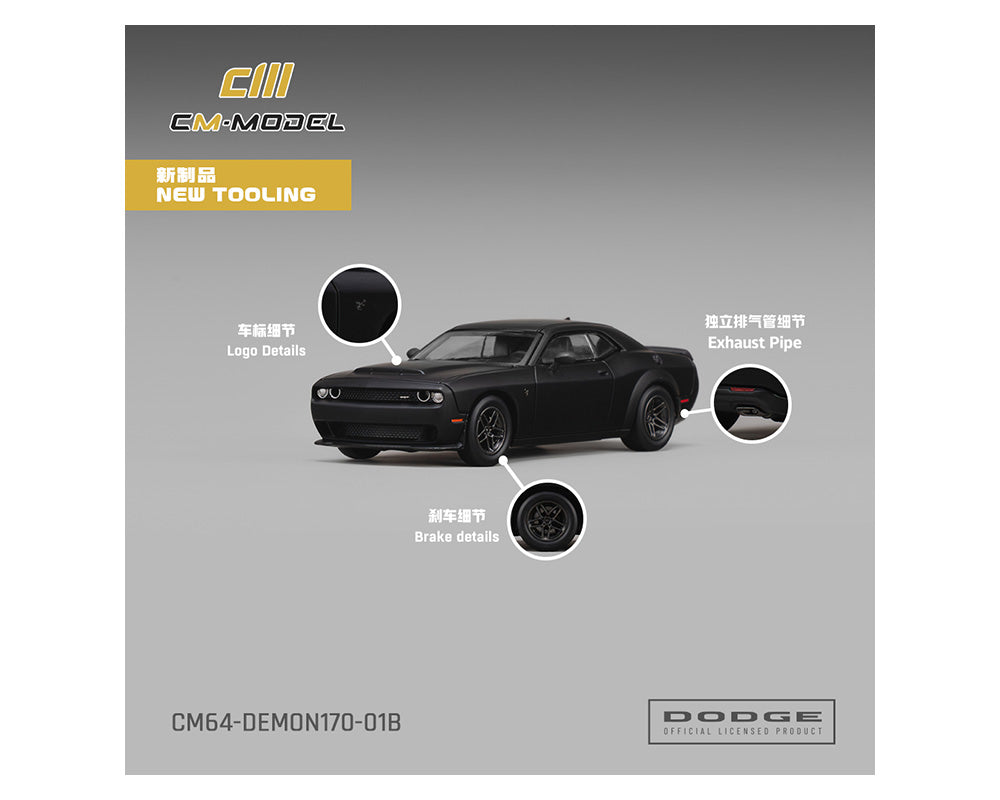 [Pre-Order] CM Model 1:64 Dodge Demon 170 – Matte Black
