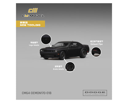 [Pre-Order] CM Model 1:64 Dodge Demon 170 – Matte Black