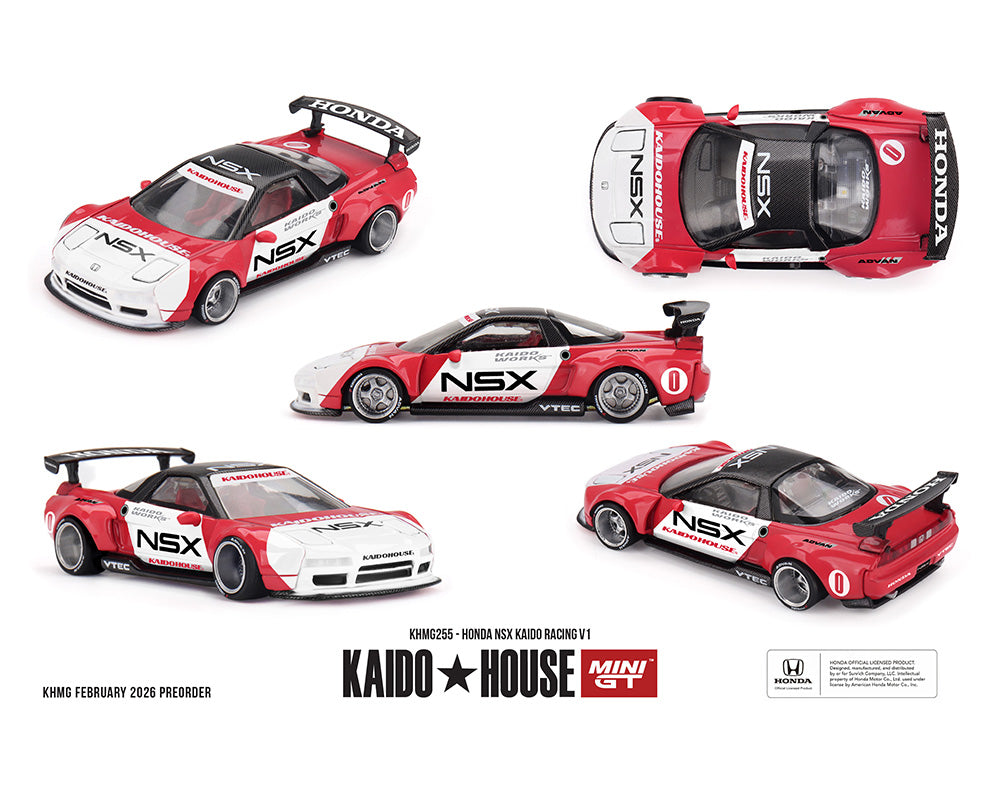[Pre-Order] Kaido House x Mini GT 1:64 Honda NSX Kaido Racing V1 – Red/White