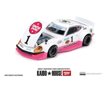 [Pre-Order] Kaido House x Mini GT 1:64 Nissan Fairlady Z Tamiya x Kaido House The Frog V1 – White/Pink