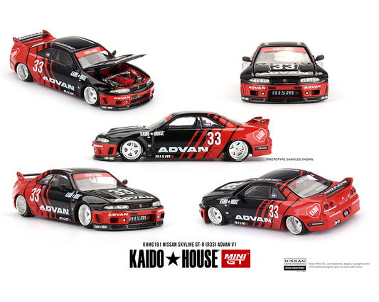 [Pre-Order] Kaido House x Mini GT 1:64 Nissan Skyline GT-R (R33) Kaido Works ADVAN