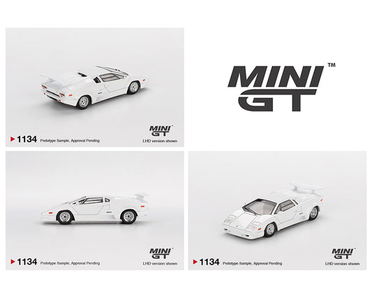 [Pre-Order] Mini GT 1:64 Lamborghini Countach 25th Anniversary – White – Limited Edition
