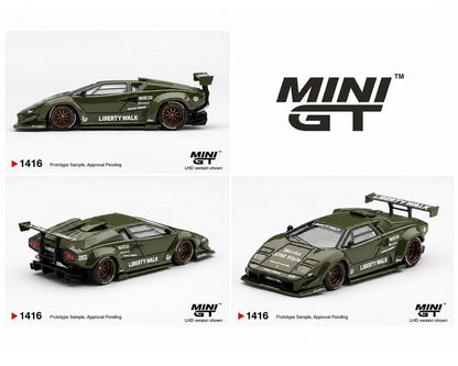 [Pre-Order] Mini GT 1:64 Lamborghini Countach LB-WORKS – Army Green