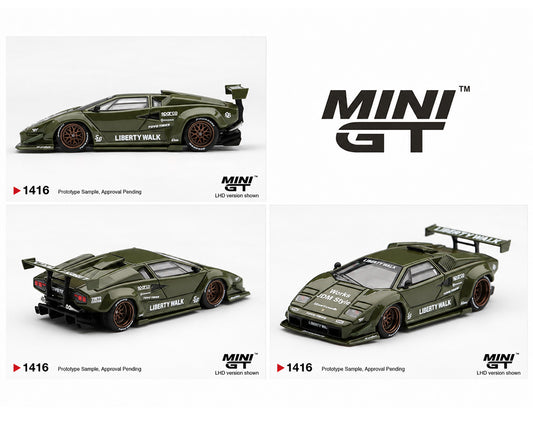 [Pre-Order] Mini GT 1:64 Lamborghini Countach LB-WORKS – Army Green