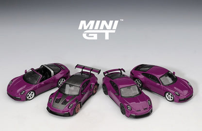 [Pre-Order] Mini GT 1:64 Porsche 911 (992.1) Rubystone Red Set of 4 – Special Edition