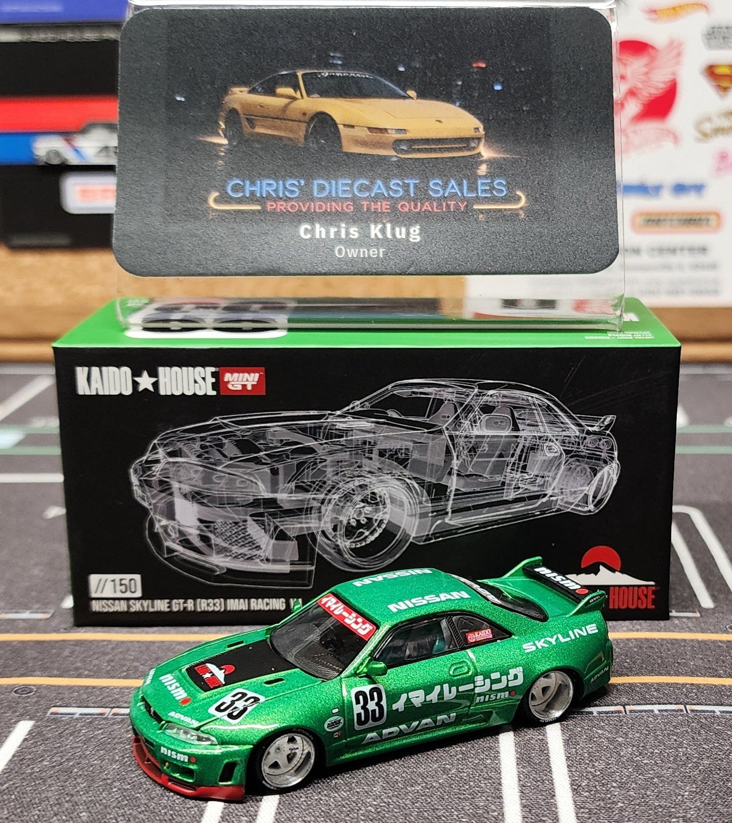 *OPENED* Kaido House x Mini GT 1:64 Nissan Skyline GT-R (R33) Imai Racing V1- Green