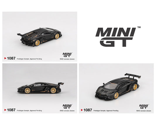 [Pre-Order] Mini GT 1:64 LB-WORKS Lamborghini Aventador Limited Edition – Matte Black