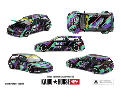 [Pre-Order] Kaido House x Mini GT 1:64 Honda Civic (EF) Kaido Works HKS