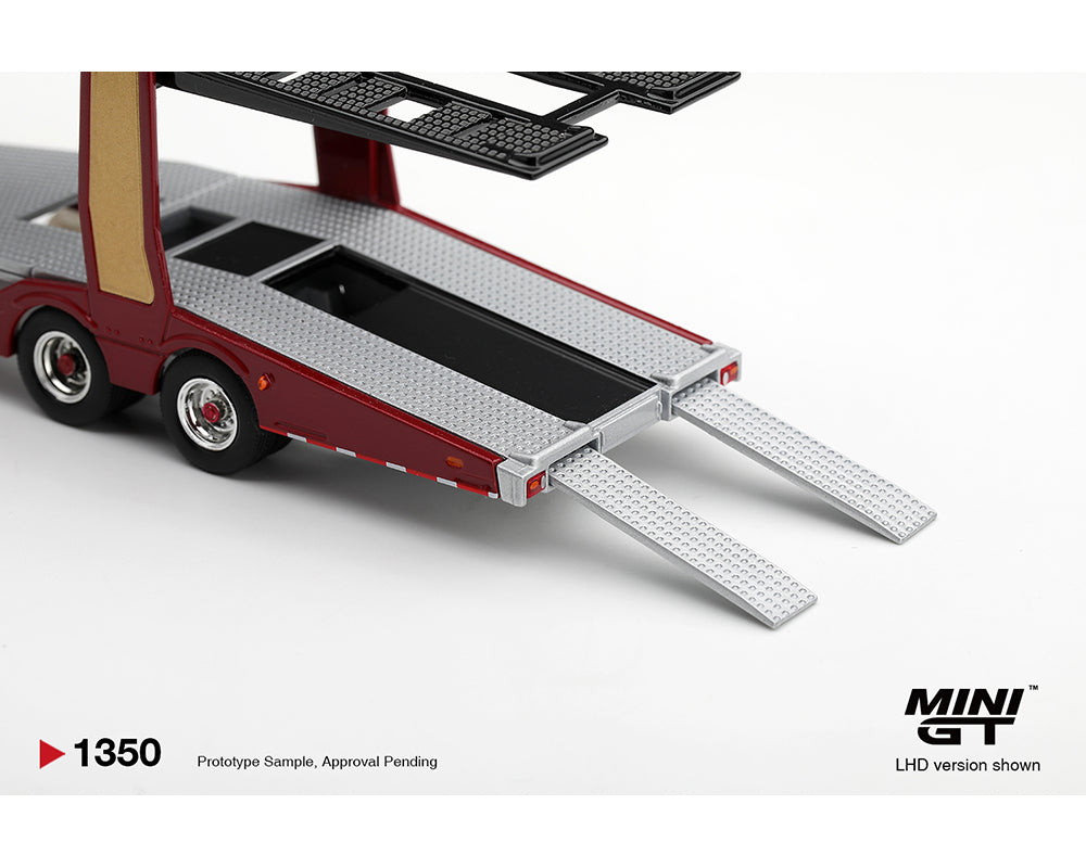[Pre-Order] Mini GT 1:64 Scania 770S A6x4NA Car Transporter V8 50th anniversary + Car transporter – Red – Limited Edition