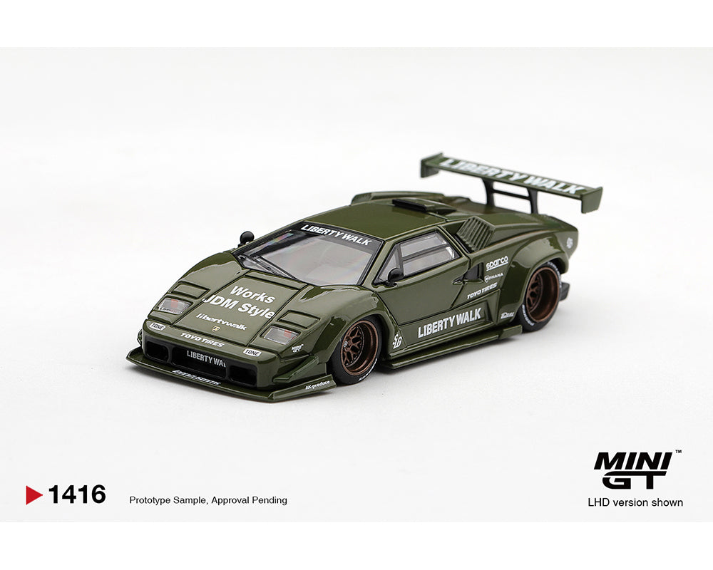 [Pre-Order] Mini GT 1:64 Lamborghini Countach LB-WORKS – Army Green
