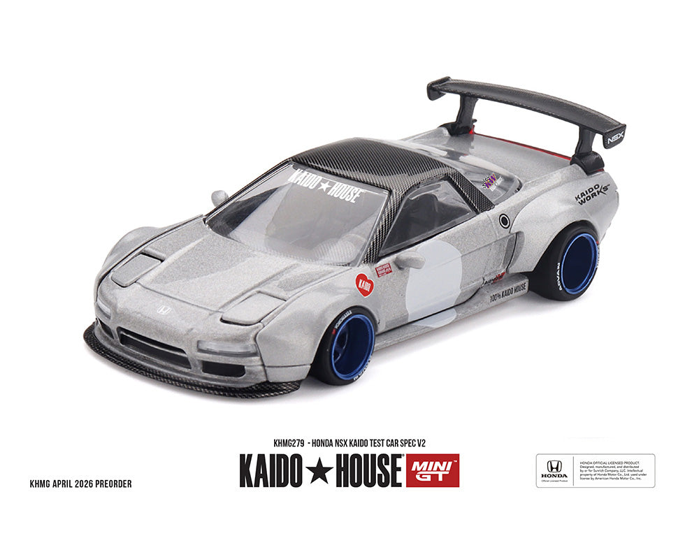[Pre-Order] Kaido House x Mini GT Honda NSX Kaido Test Car Spec V2 – Silver w/ Carbon