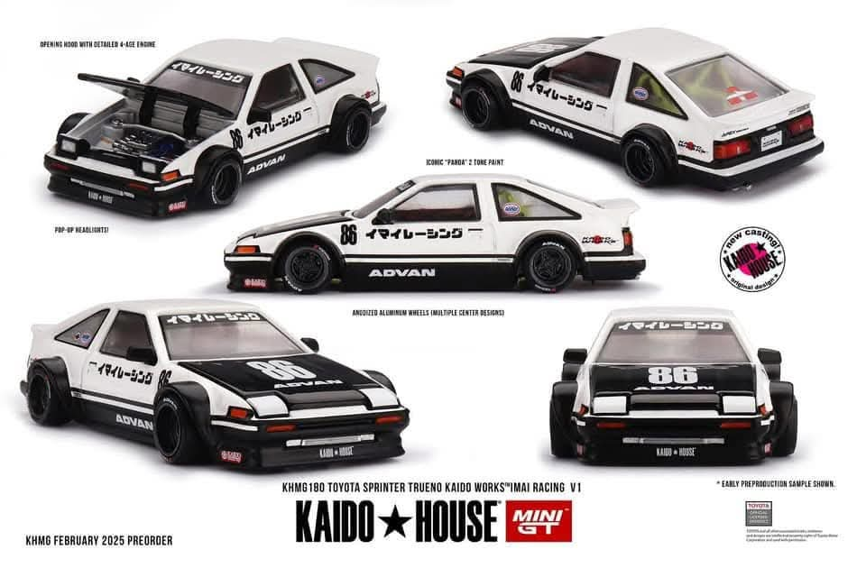 [Pre-Order] Kaido House x Mini GT 1:64 Toyota Sprinter Trueno Kaido House IMAI Racing V1 KHMG180