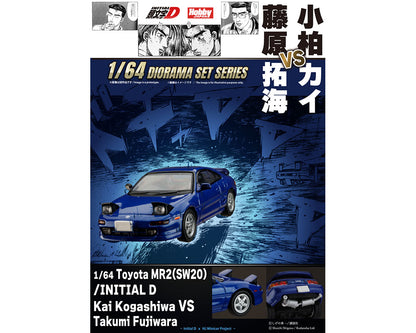 [Pre-Order] Hobby Japan 1:64 Initial D Diorama Set Series Toyota MR2 (SW20)/Initial D Kai Kogashiwa VS Takumi Fujiwara