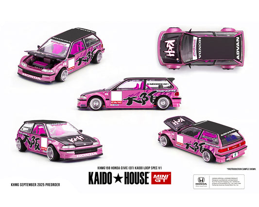 [Pre-Order] Kaido House x Mini GT Honda Civic (EF) Kaido Loop Spec V1 – Pink