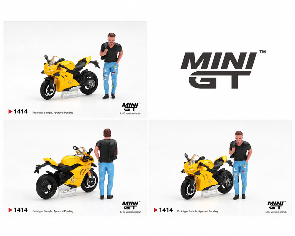 [Pre-Order] Mini GT 1:64 Ducati Panigale V4 S with Ducati Figure Yellow