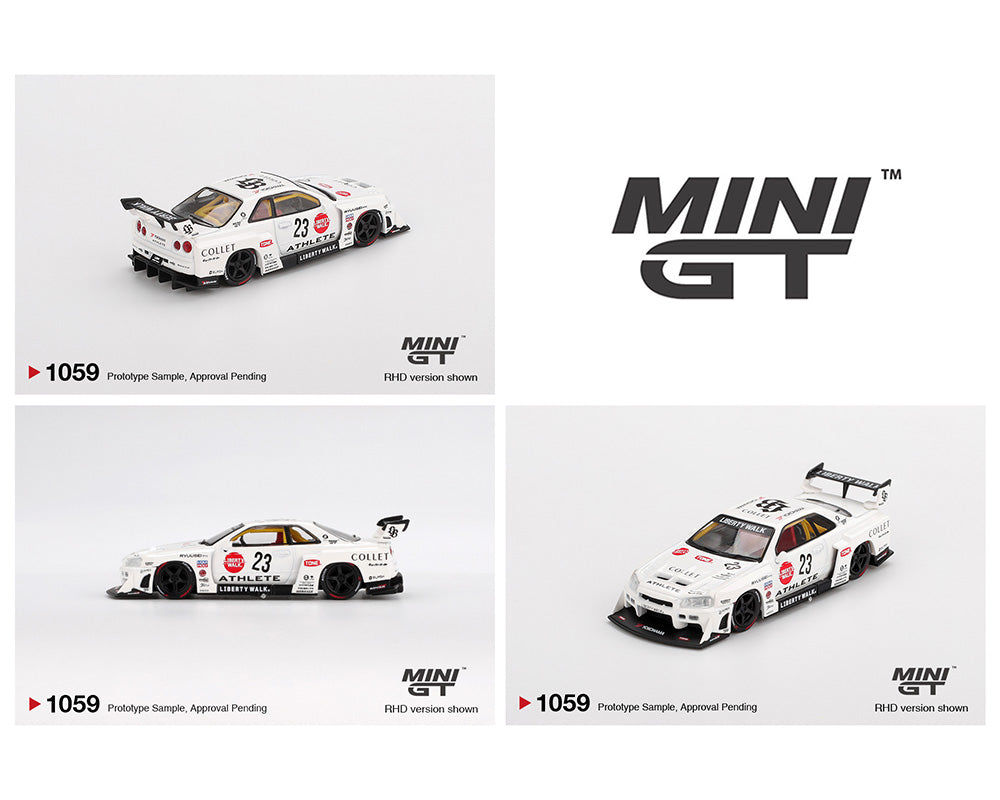 [Pre-Order] Mini GT 1:64 Nissan LB-ER34 Super Silhouette ATHLETE/COLLET – White