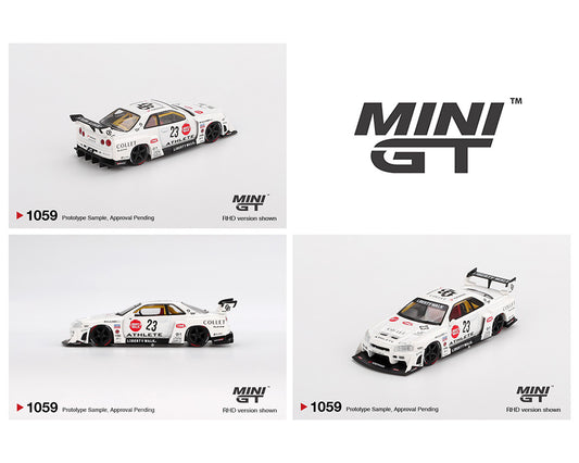 [Pre-Order] Mini GT 1:64 Nissan LB-ER34 Super Silhouette ATHLETE/COLLET – White