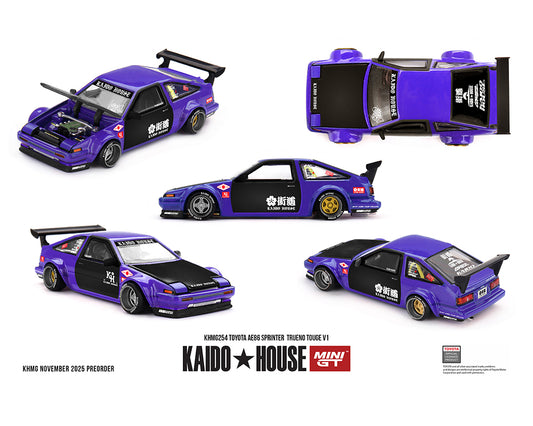 [Pre-Order] Kaido House x Mini GT Toyota AE86 Sprinter Trueno TOUGE V1- Blue