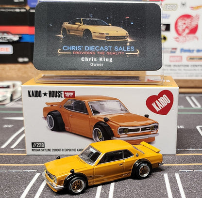 *OPENED* Kaido House x Mini GT 1:64 Nissan Skyline 2000 GT-R (KPGC10) Kaido Street V2 – Yellow