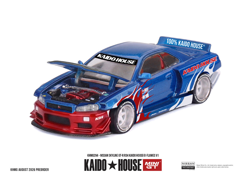 [Pre-Order] Kaido House x Mini GT 1:64 Nissan Skyline GT-R R34 Kaido House Flames V1