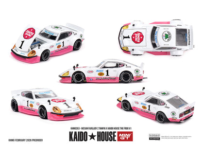 [Pre-Order] Kaido House x Mini GT 1:64 Nissan Fairlady Z Tamiya x Kaido House The Frog V1 – White/Pink