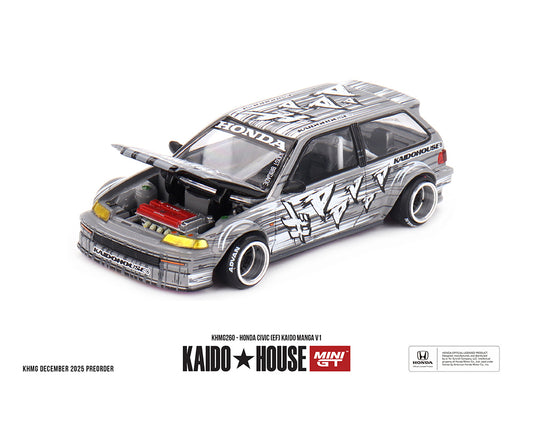 [Pre-Order] Kaido House x Mini GT Honda Civic (EF) Kaido Manga V1 – Silver