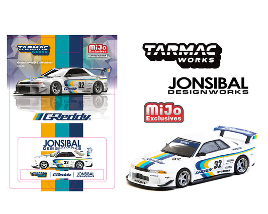 [Pre-Order] Tarmac Works 1:64 Nissan Skyline GT-R (R32) Widebody Jonsibal Designworks & Greddy Special Limited Edition -White – Mijo Exclusive