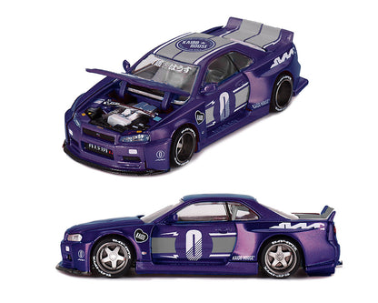 [Pre-Order] Kaido House x Mini GT Nissan Skyline GT-R (R34) Kaido factory Racing V2 – Midnight Purple
