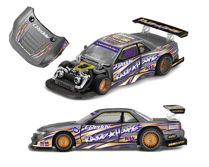 [Pre-Order] Kaido House x Mini GT Nissan Silvia S13-R Kaido Drift V1 Greddy – Gunmetal Gray