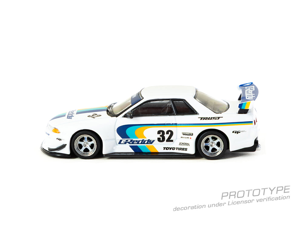 Tarmac Works 1:64 Nissan Skyline GT-R (R32) Widebody Jonsibal Designworks & Greddy Special Limited Edition -White – Mijo Exclusive