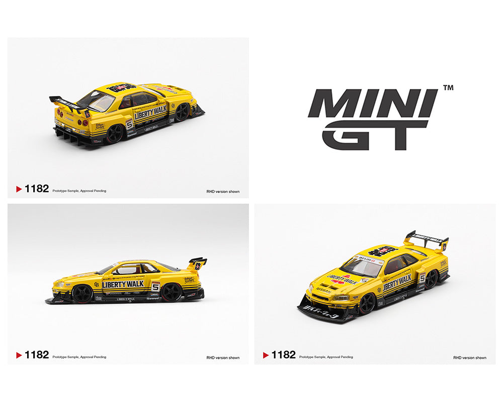 [Pre-Order] Mini GT 1:64 Nissan LB-ER34 Super Silhouette SKYLINE Sport Yellow