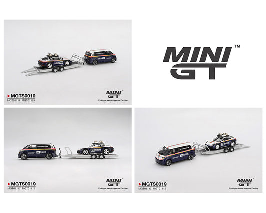 [Pre-Order] Mini GT 1:64 Porsche 911 Dakar #718 / Volkswagen ID. Buzz Porsche Centrum Gelderland Roughroads Set
