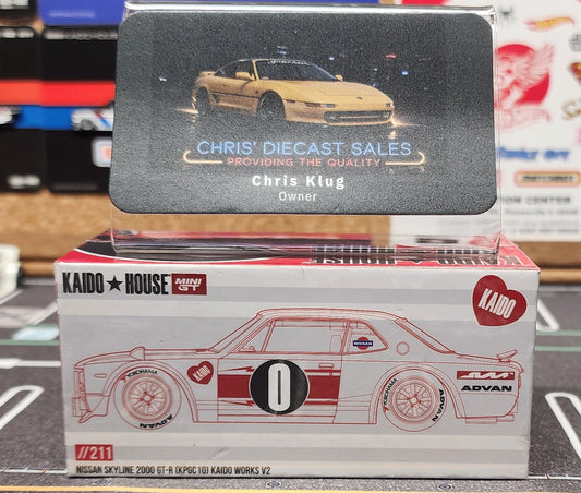 Kaido House x Mini GT 1:64 Nissan Skyline 2000GT-R (KPGC10) Kaido Works V2 – White