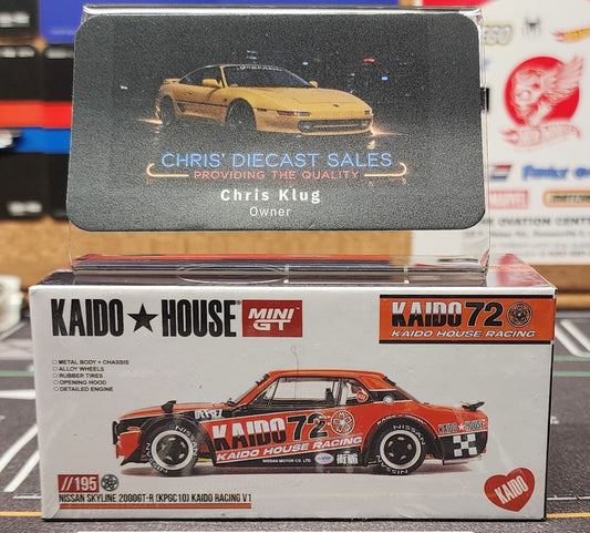 Kaido House x Mini GT 1:64 Nissan Skyline 2000GT-R (KPGC10) Kaido Racing V1 in Orange