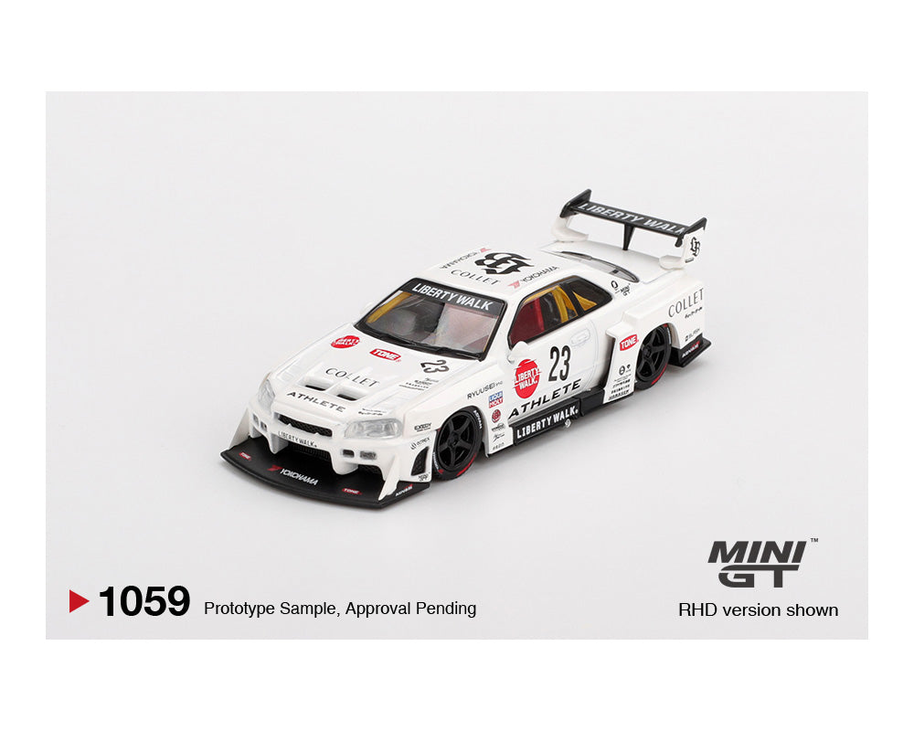 [Pre-Order] Mini GT 1:64 Nissan LB-ER34 Super Silhouette ATHLETE/COLLET – White