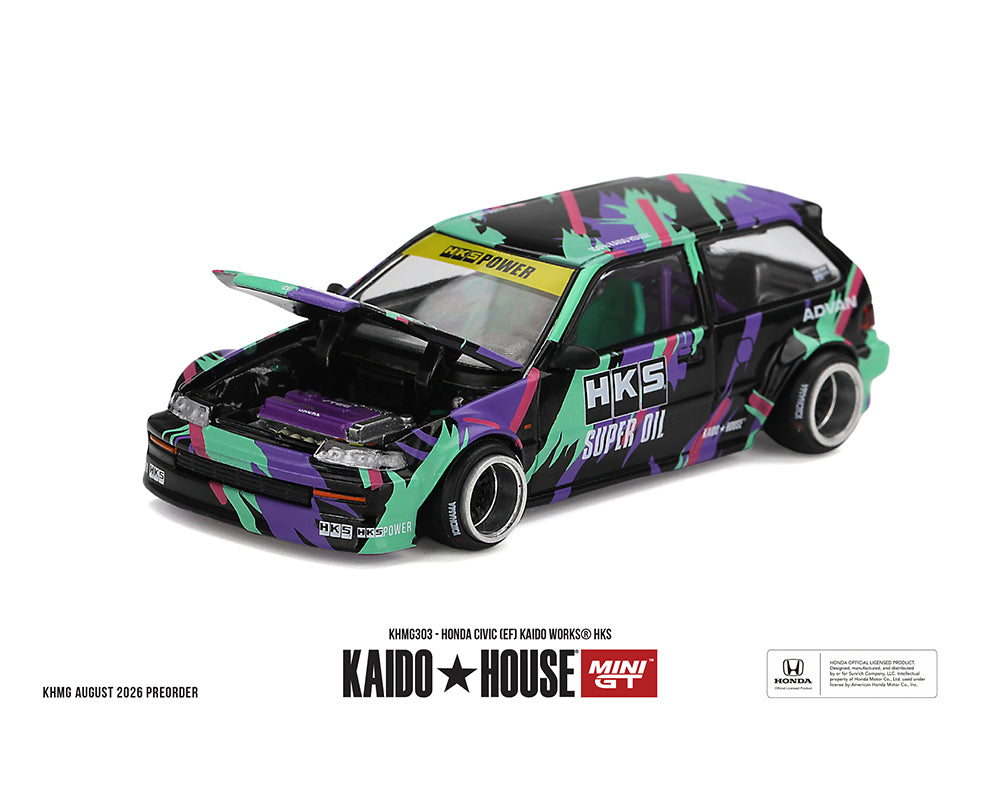 [Pre-Order] Kaido House x Mini GT 1:64 Honda Civic (EF) Kaido Works HKS