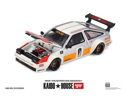 [Pre-Order] Kaido House x Mini GT Toyota AE86 Sprinter Trueno Kaido Racing Dev V1 – White