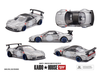 [Pre-Order] Kaido House x Mini GT Honda NSX Kaido Test Car Spec V2 – Silver w/ Carbon