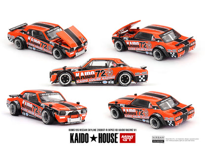 Kaido House x Mini GT 1:64 Nissan Skyline 2000GT-R (KPGC10) Kaido Racing V1 in Orange