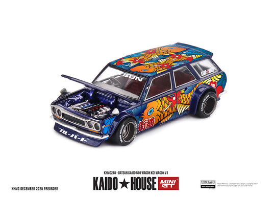 [Pre-Order] Kaido House x Mini GT Datsun KAIDO 510 Wagon Koi Wagon V1- Blue