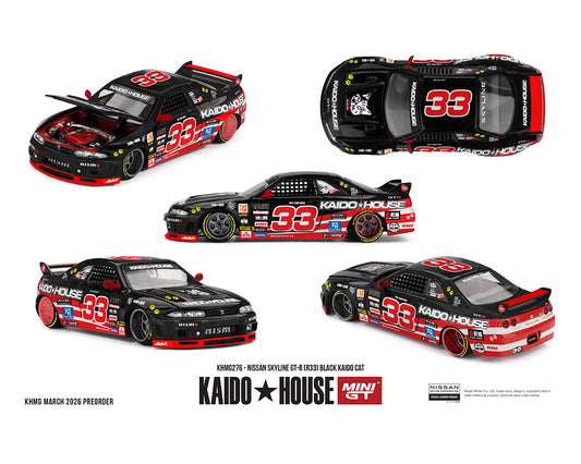 [Pre-Order] Kaido House x Mini GT 1:64 Nissan Skyline GT-R (R33) Black Kaido Cat – Limited Edition